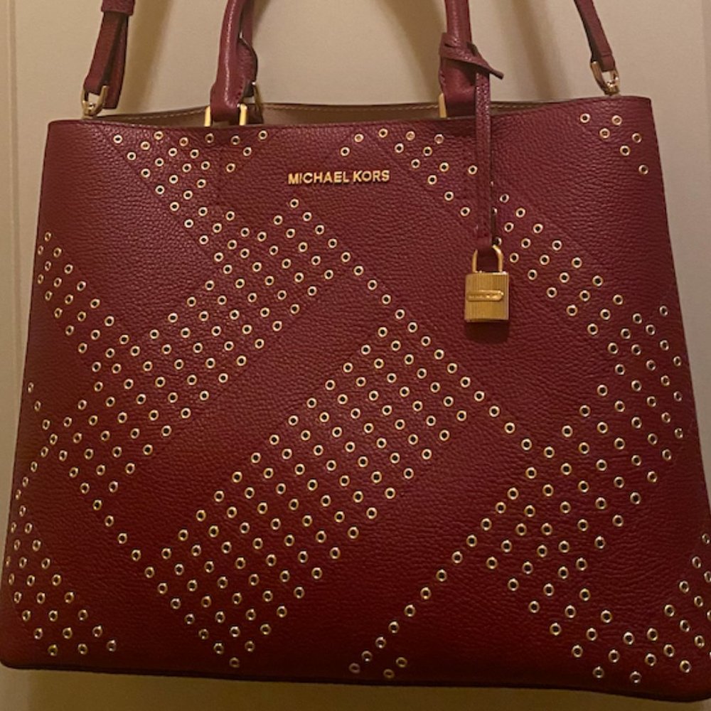 Maroon MICHAEL KORS Bag with Gold detailing